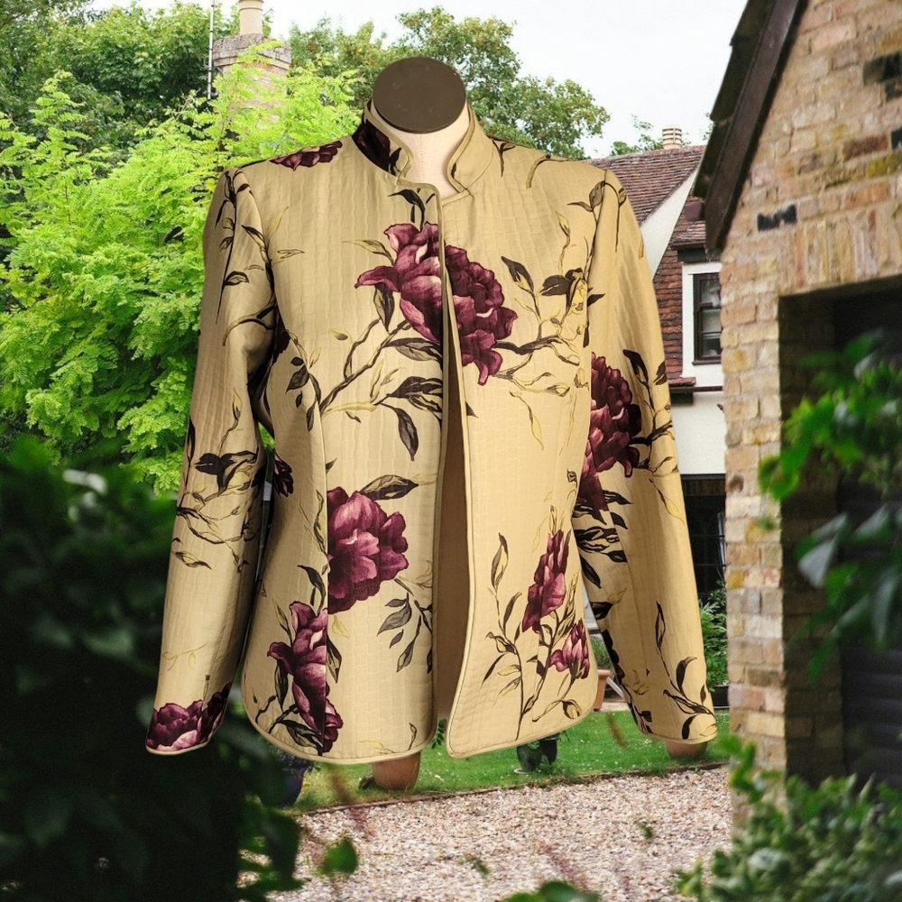 Liz Claiborne Floral Blazer - Green and Purple